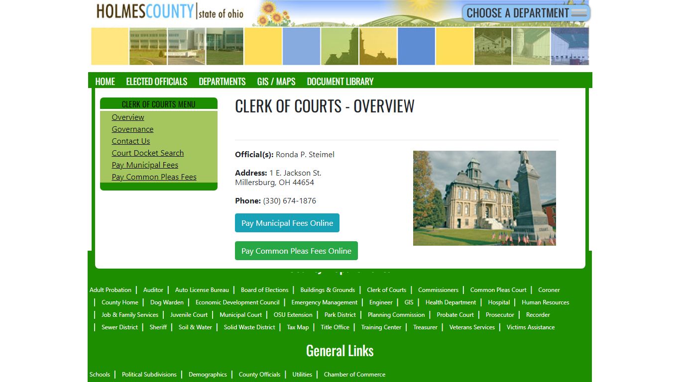Clerk of Courts - Overview - Holmes County, Ohio