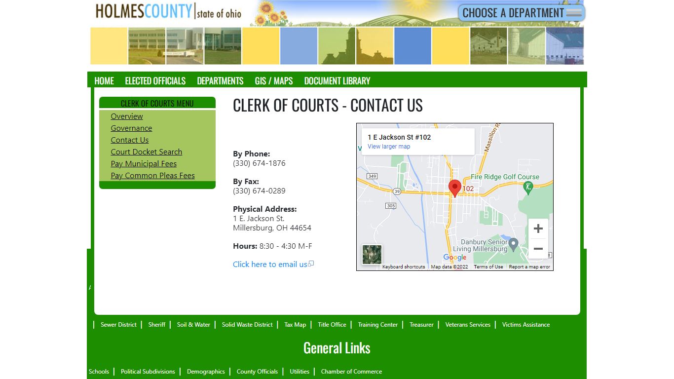 Clerk of Courts - Contact Us - Holmes County, Ohio